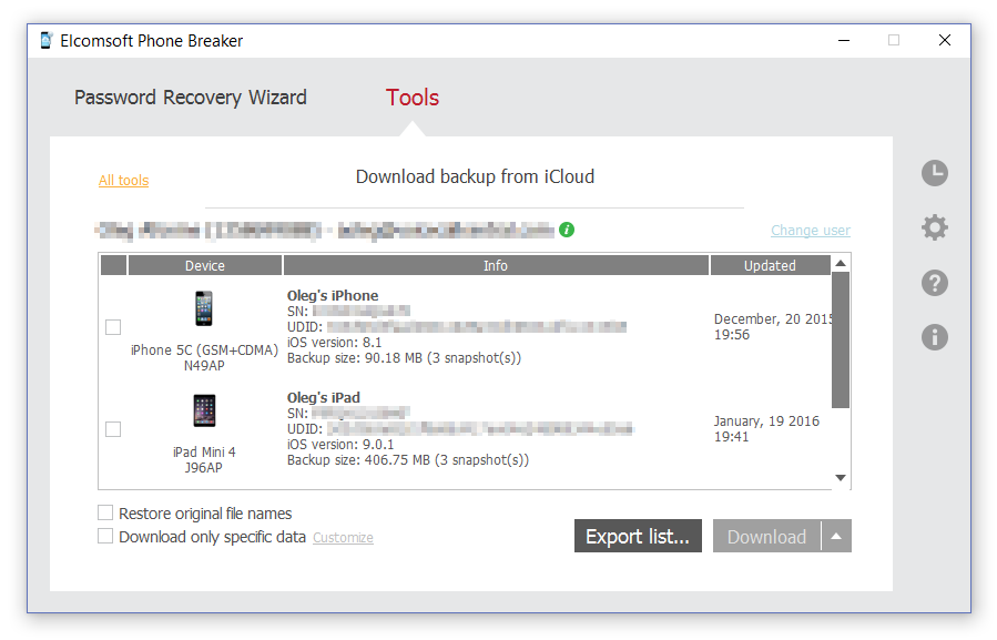 Как взломать iCloud с Elcomsoft