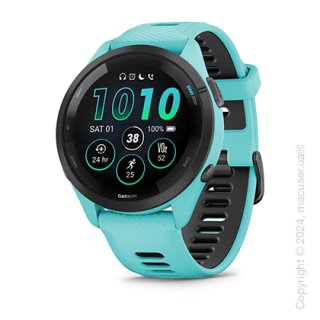 Спортивные часы Garmin Forerunner 265 Black Bezel with Aqua Case and Aqua/Black Silicone Band