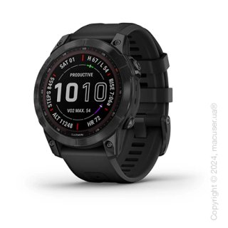 Спортивные часы Garmin Fenix 7 Sapphire Solar Edition Black DLC Titanium with Black Band