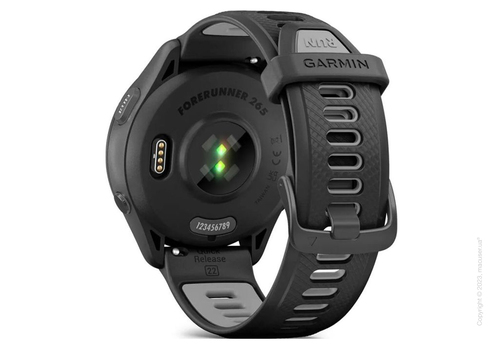 Garmin Forerunner 265 Black Bezel and Case with Black/Powder Gray Silicone Band