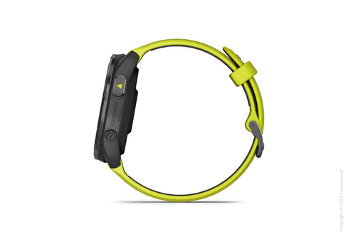 Garmin Forerunner 965 Carbon Gray DLC Titanium Bezel with Black Case and Amp Yellow/Black Silicone Band