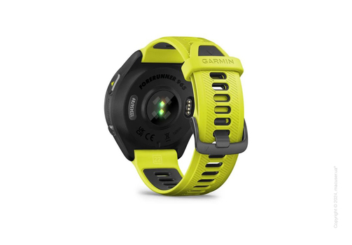 Garmin Forerunner 965 Carbon Gray DLC Titanium Bezel with Black Case and Amp Yellow/Black Silicone Band