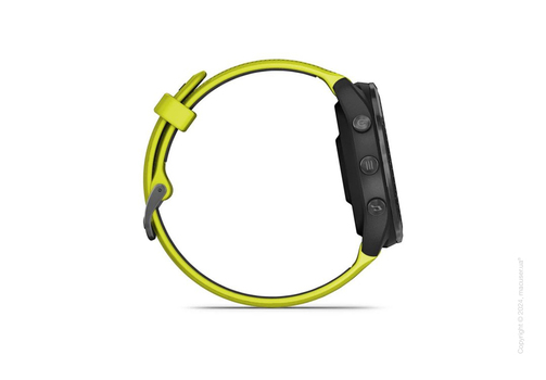 Garmin Forerunner 965 Carbon Gray DLC Titanium Bezel with Black Case and Amp Yellow/Black Silicone Band