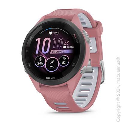 Спортивные часы Garmin Forerunner 265s Black Bezel with Light Pink Case and Light Pink/Whitestone Silicone Band