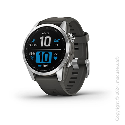 Спортивные часы Garmin Fenix 7S Standard Edition Silver with Graphite Band