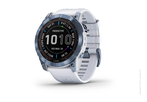 Спортивные часы Garmin Fenix 7X Sapphire Solar Edition Mineral Blue Titanium with Whitestone Band