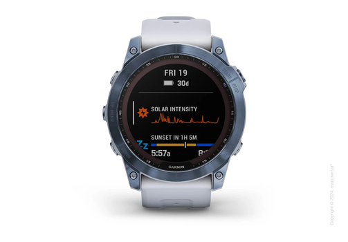 Спортивные часы Garmin Fenix 7X Sapphire Solar Edition Mineral Blue Titanium with Whitestone Band