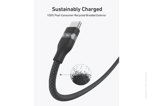 Кабель Anker USB-C to USB-C Cable (240W, Upcycled-Braided) 1.8 м Black