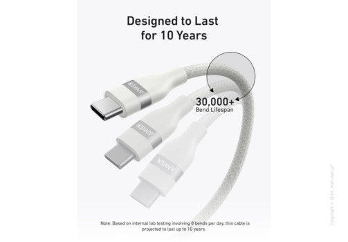Кабель Anker USB-C to USB-C Cable (240W, Upcycled-Braided) 1.8 м White