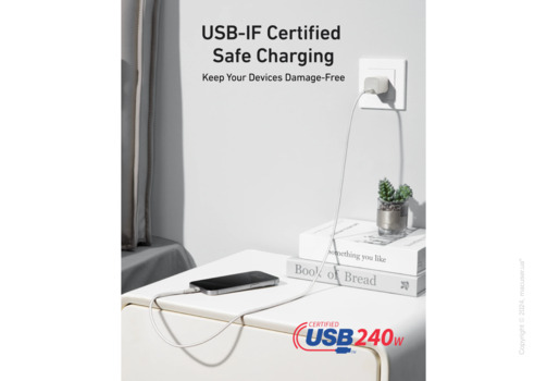 Кабель Anker USB-C to USB-C Cable (240W, Upcycled-Braided) 1.8 м White