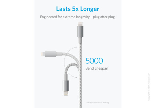 Кабель Anker 331 USB-A to Lightning Cable 1.8 м Silver