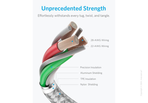 Кабель Anker 331 USB-A to Lightning Cable 1.8 м Silver