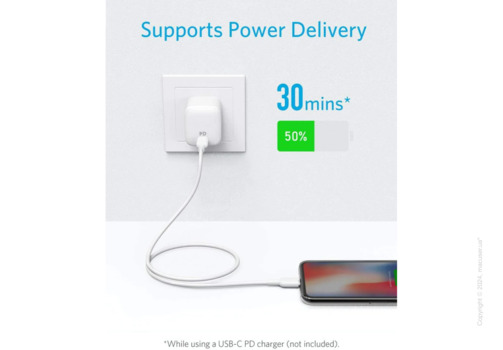 Кабель Anker 321 USB-C to Lightning Cable 0.9 м White