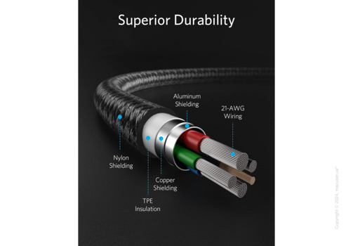 Кабель Anker 331 USB-C to Lightning Cable 1.8 м Black