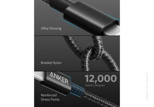 Кабель Anker 331 USB-C to Lightning Cable 1.8 м Black