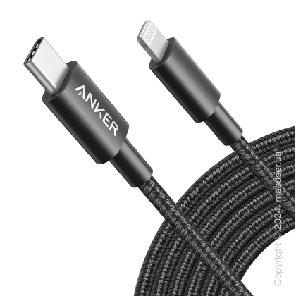 Кабель Anker 331 USB-C to Lightning Cable 1.8 м Black