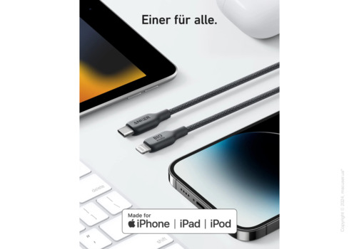 Кабель Anker 541 USB-C to Lightning Cable 1.8 м Black