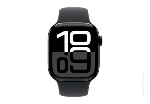 Apple Watch Series 10 42mm Jet Black Aluminum Case with Black Sport Band - S/M