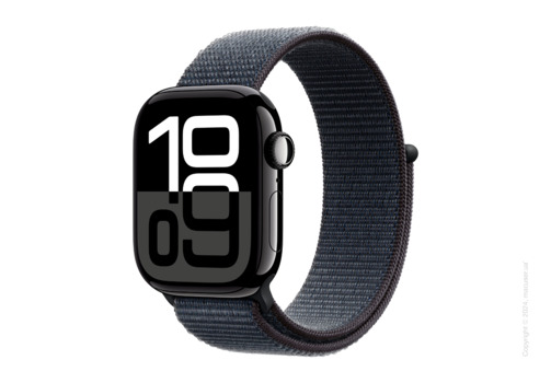 Apple Watch Series 10 46mm Jet Black Aluminum Case with Ink Sport Loop