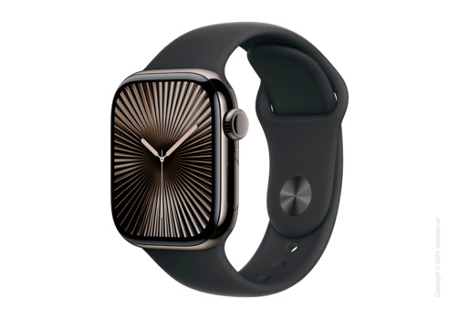 Apple Watch Series 10 46mm GPS + LTE, Slate Titanium Case with Black Sport Band - S/M