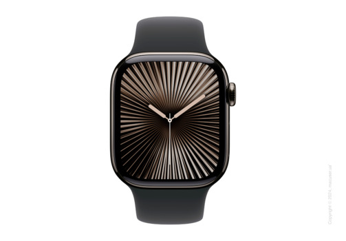 Apple Watch Series 10 46mm GPS + LTE, Slate Titanium Case with Black Sport Band - S/M