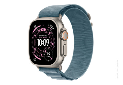 Apple Watch Ultra 3 GPS + Cellular 49mm Natural Titanium Case with Light Blue Alpine Loop - Large