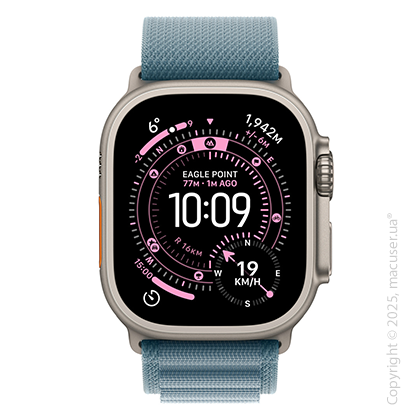 Apple Watch Ultra 3 GPS + Cellular 49mm Natural Titanium Case with Light Blue Alpine Loop - Large