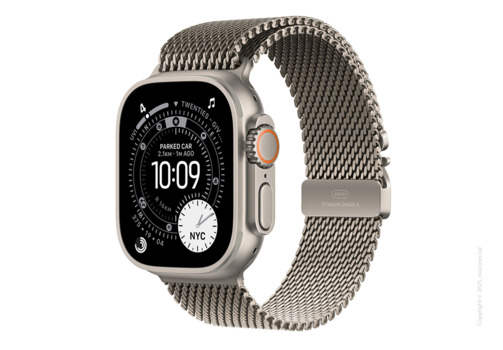 Apple Watch Ultra 3 GPS + Cellular 49mm Natural Titanium Case with Natural Titanium Milanese Loop - Large
