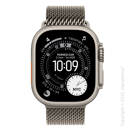 Apple Watch Ultra 3 GPS + Cellular 49mm Natural Titanium Case with Natural Titanium Milanese Loop - Large