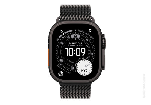 Apple Watch Ultra 3 GPS + Cellular 49mm Black Titanium Case with Black Titanium Milanese Loop - Small