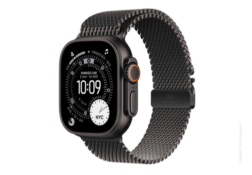 Apple Watch Ultra 3 GPS + Cellular 49mm Black Titanium Case with Black Titanium Milanese Loop - Small