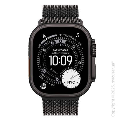Apple Watch Ultra 3 GPS + Cellular 49mm Black Titanium Case with Black Titanium Milanese Loop - Small