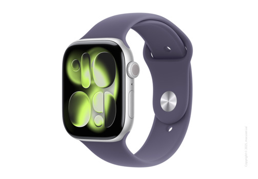 Apple Watch Series 11 GPS + Cellular 42mm Silver Aluminium Case with Purple Fog Sport Band - S/M