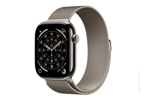 Apple Watch Series 11 GPS + Cellular 42mm Natural Titanium Case with Natural Milanese Loop