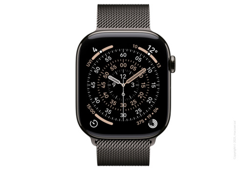 Apple Watch Series 11 GPS + Cellular 42mm Slate Titanium Case with Slate Milanese Loop