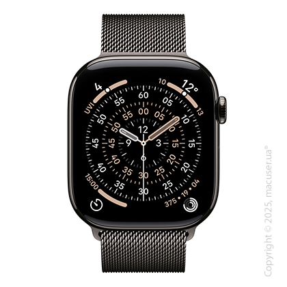 Apple Watch Series 11 GPS + Cellular 42mm Slate Titanium Case with Slate Milanese Loop