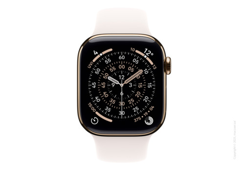 Apple Watch Series 11 GPS + Cellular 42mm Gold Titanium Case with Light Blush Sport Band - M/L