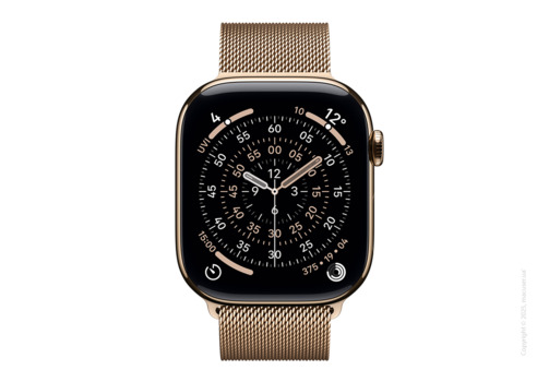 Apple Watch Series 11 GPS + Cellular 42mm Gold Titanium Case with Gold Milanese Loop