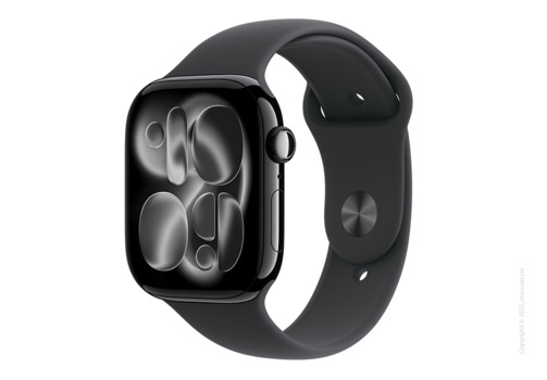 Apple Watch Series 11 GPS + Cellular 46mm Jet Black Aluminium Case with Black Sport Band - M/L