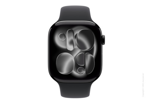 Apple Watch Series 11 GPS + Cellular 46mm Jet Black Aluminium Case with Black Sport Band - M/L