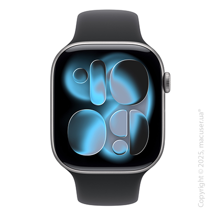 Apple Watch Series 11 GPS + Cellular 46mm Space Grey Aluminium Case with Black Sport Band - M/L