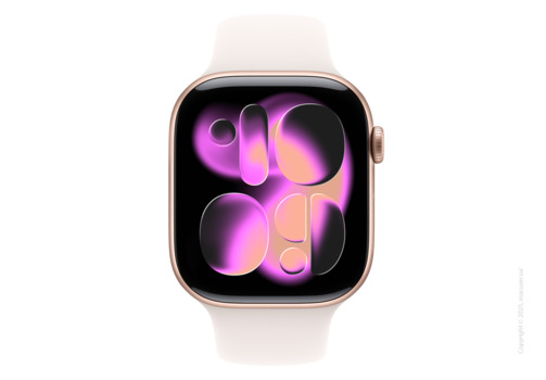 Apple Watch Series 11 GPS + Cellular 46mm Rose Gold Aluminium Case with Light Blush Sport Band - S/M