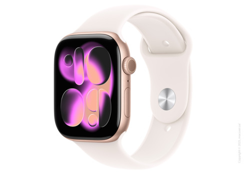 Apple Watch Series 11 GPS + Cellular 46mm Rose Gold Aluminium Case with Light Blush Sport Band - S/M
