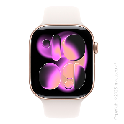 Apple Watch Series 11 GPS + Cellular 46mm Rose Gold Aluminium Case with Light Blush Sport Band - S/M