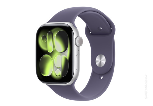 Apple Watch Series 11 GPS + Cellular 46mm Silver Aluminium Case with Purple Fog Sport Band - M/L