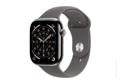Apple Watch Series 11 GPS + Cellular 46mm Natural Titanium Case with Stone Grey Sport Band - S/M