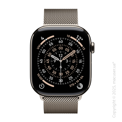 Apple Watch Series 11 GPS + Cellular 46mm Natural Titanium Case with Natural Milanese Loop - S/M
