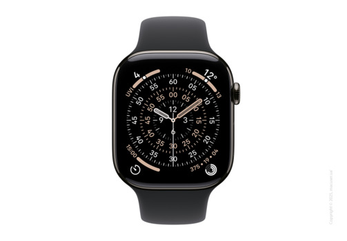 Apple Watch Series 11 GPS + Cellular 46mm Slate Titanium Case with Black Sport Band - S/M