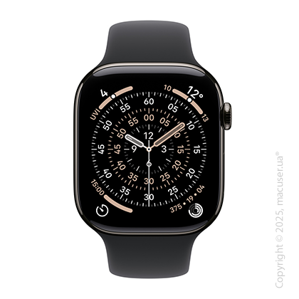 Apple Watch Series 11 GPS + Cellular 46mm Slate Titanium Case with Black Sport Band - S/M