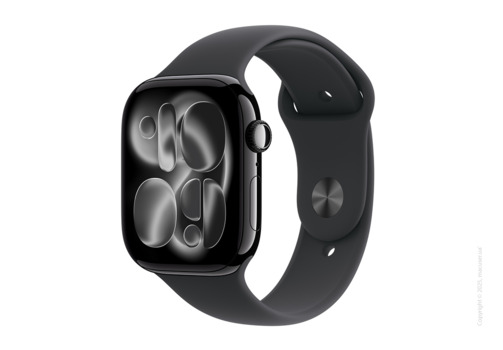 Apple Watch Series 11 GPS 42mm Jet Black Aluminium Case with Black Sport Band - S/M
